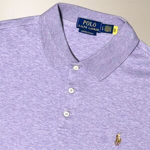 Polo Ralph Lauren Men's L Custom Slim Fit Lavender Cotton Short Sleeve Shirt